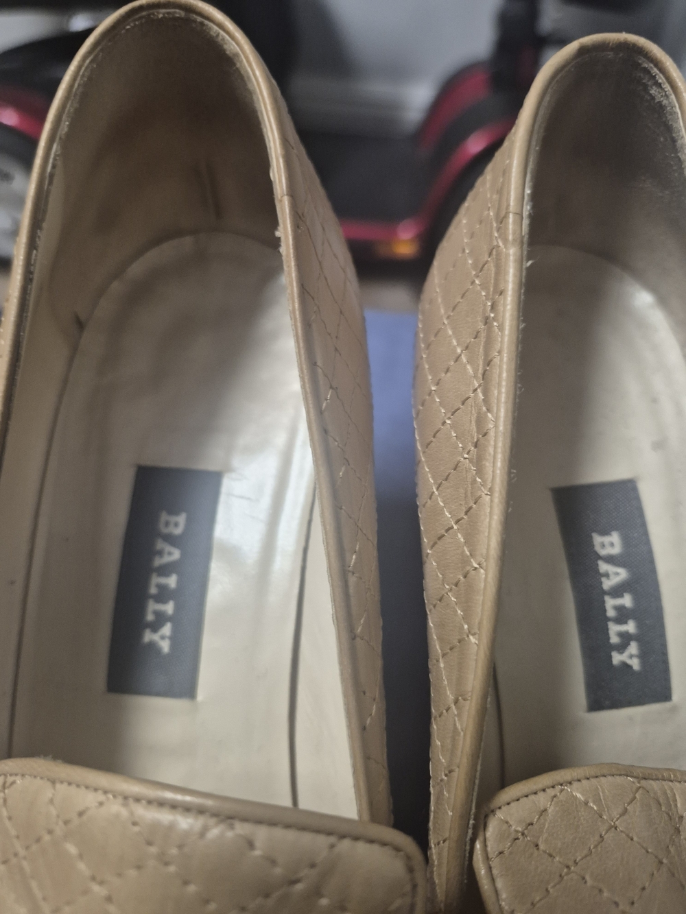 Bally Vintage Tan Quilted Leather High-Vamp Loafer Heels Old Money Corporate - Picture 2 of 12